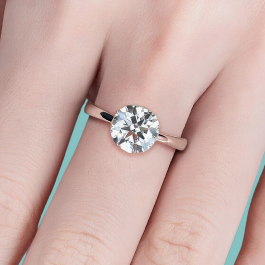 Invisible Setting Moissanite Diamond Ring