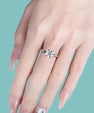 Modern invisible setting moissanite solitaire ring in sterling silver