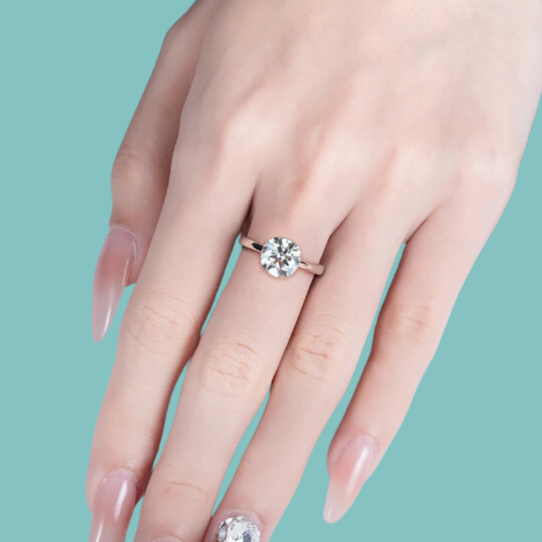 Invisible Setting Moissanite Diamond Ring