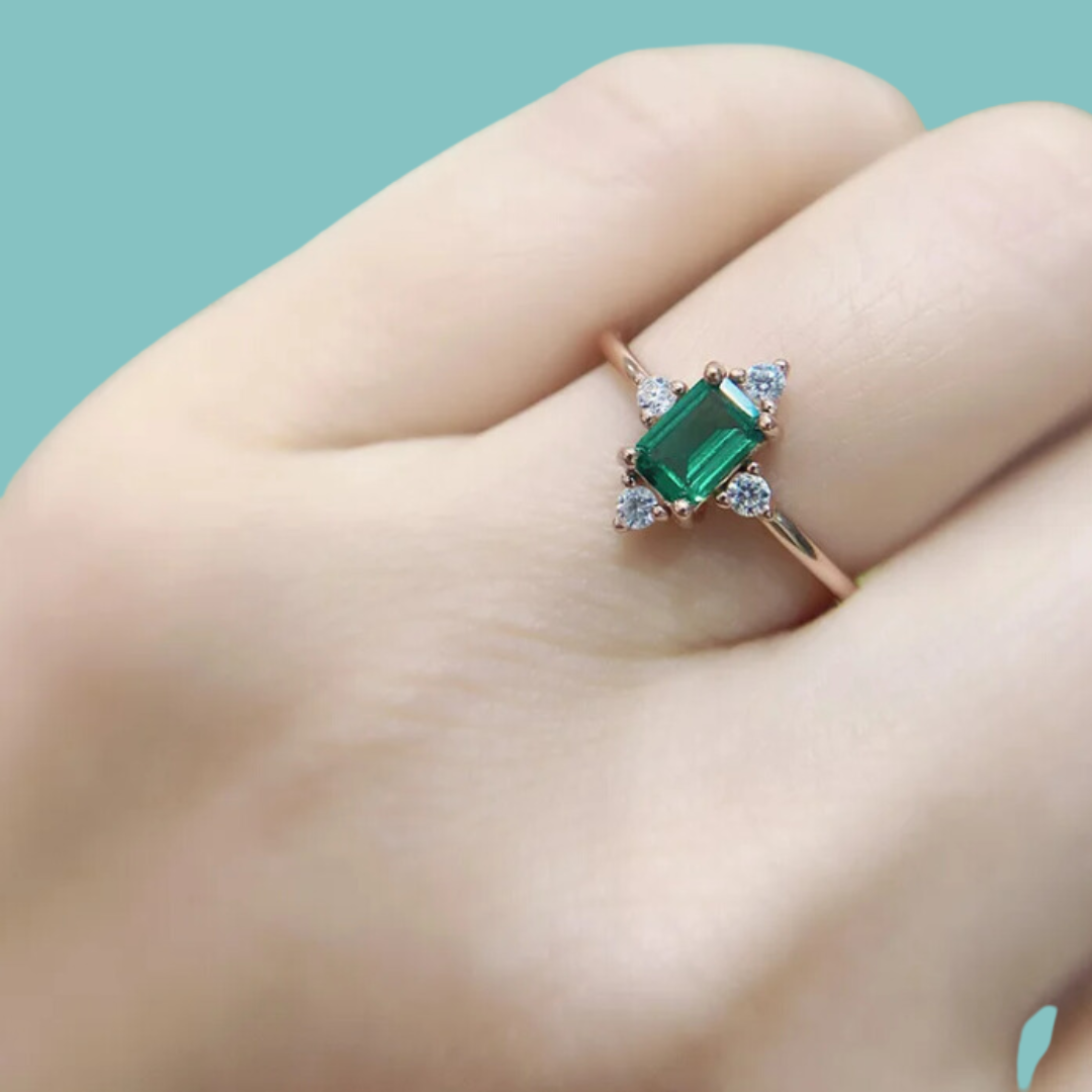 Emerald Nano Halo Ring