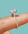 Amelie Oval Hidden Halo Moissanite Ring