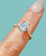 Amelie Oval Hidden Halo Moissanite Ring
