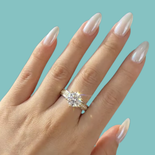 Virelle Two-Tone Round Moissanite Ring