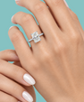 Radiant cut moissanite ring