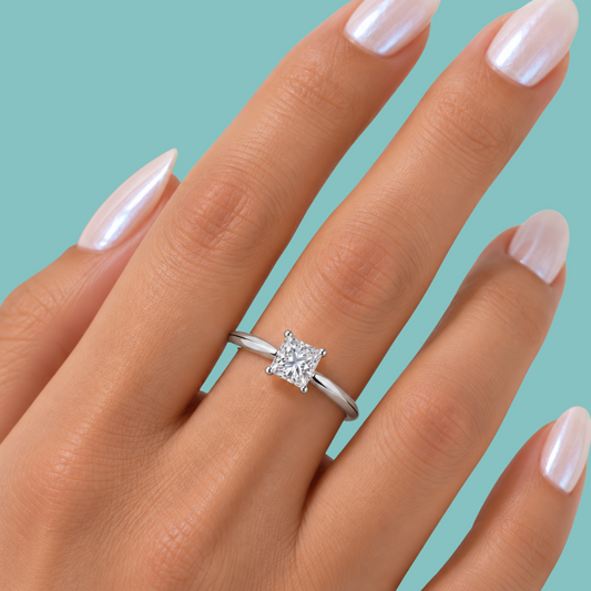 Princess Cut Knife Edge Ring