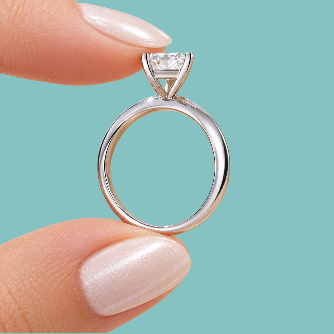 Princess Cut Knife Edge Ring