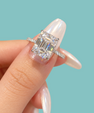 The Odette Emerald Cut Pavé Moissanite Ring