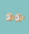 Marcella Radiant Halo Moissanite Stud Earrings