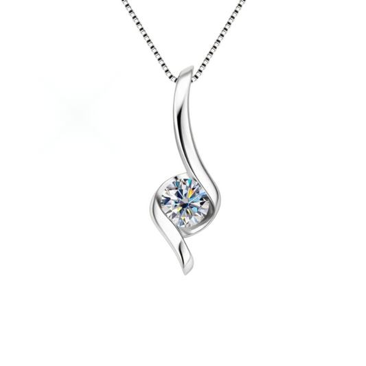 1 Carat Twist Moissanite Pendant.