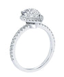 Luxury pear shaped moissanite halo ring with brilliant sparkle