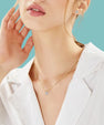 Timeless moissanite pendant and earring set with round stones