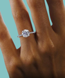 Hidden halo round engagement ring with brilliant centre stone
