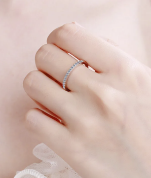 Moissanite Pavé Wedding Band