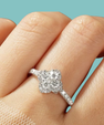 Amara flower shaped moissanite ring 