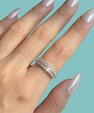 Elara Double Row Moissanite Band