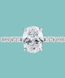 An oval-cut diamond engagement ring with a pavé band, shown against a solid teal background.