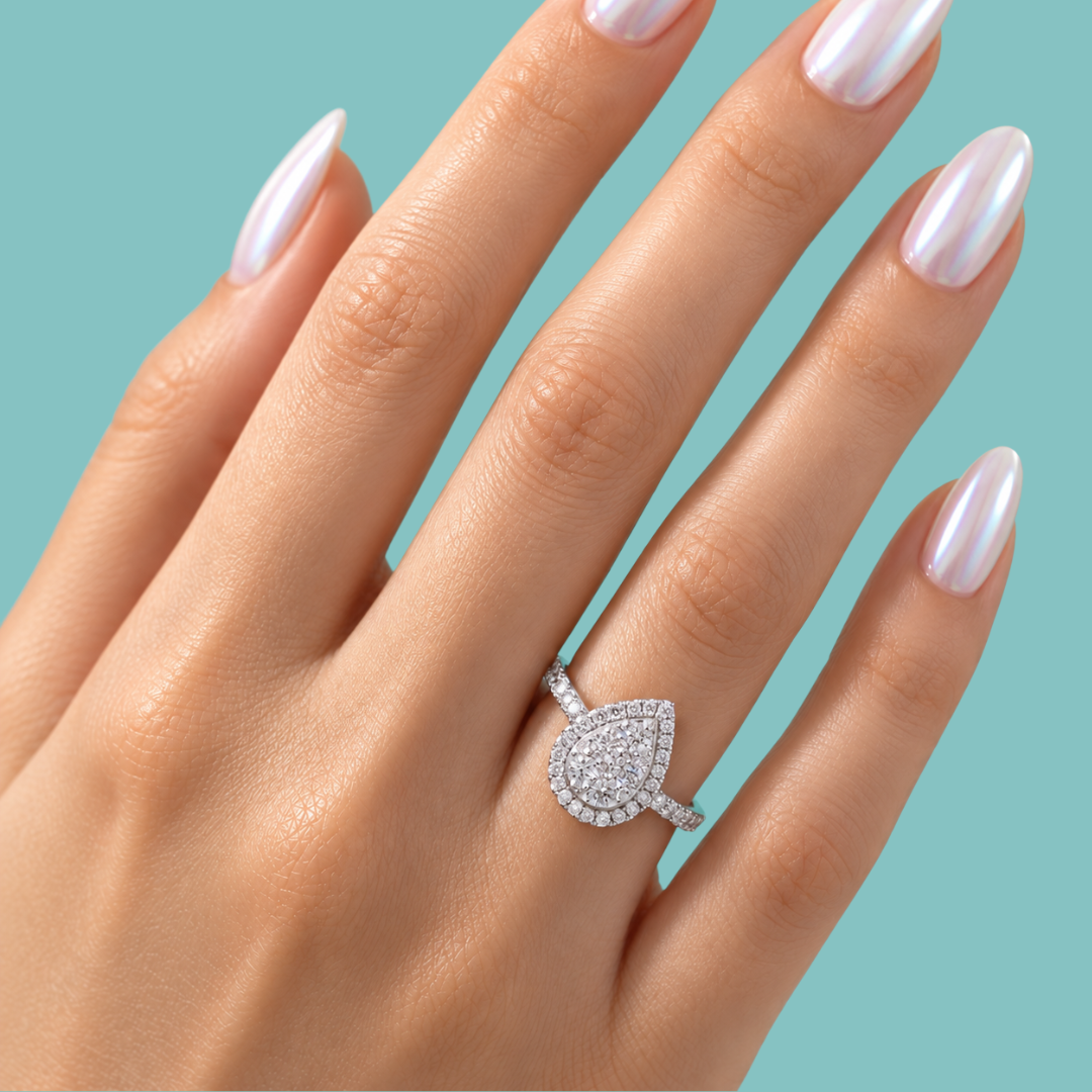 Maribel Pear Cluster Ring