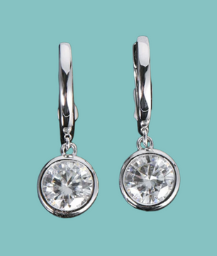 Bezel Set Dewdrop Earrings