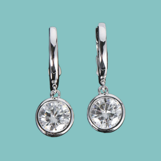 Bezel Set Dewdrop Earrings