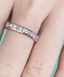 Princess cut moissanite wedding band with full eternity design