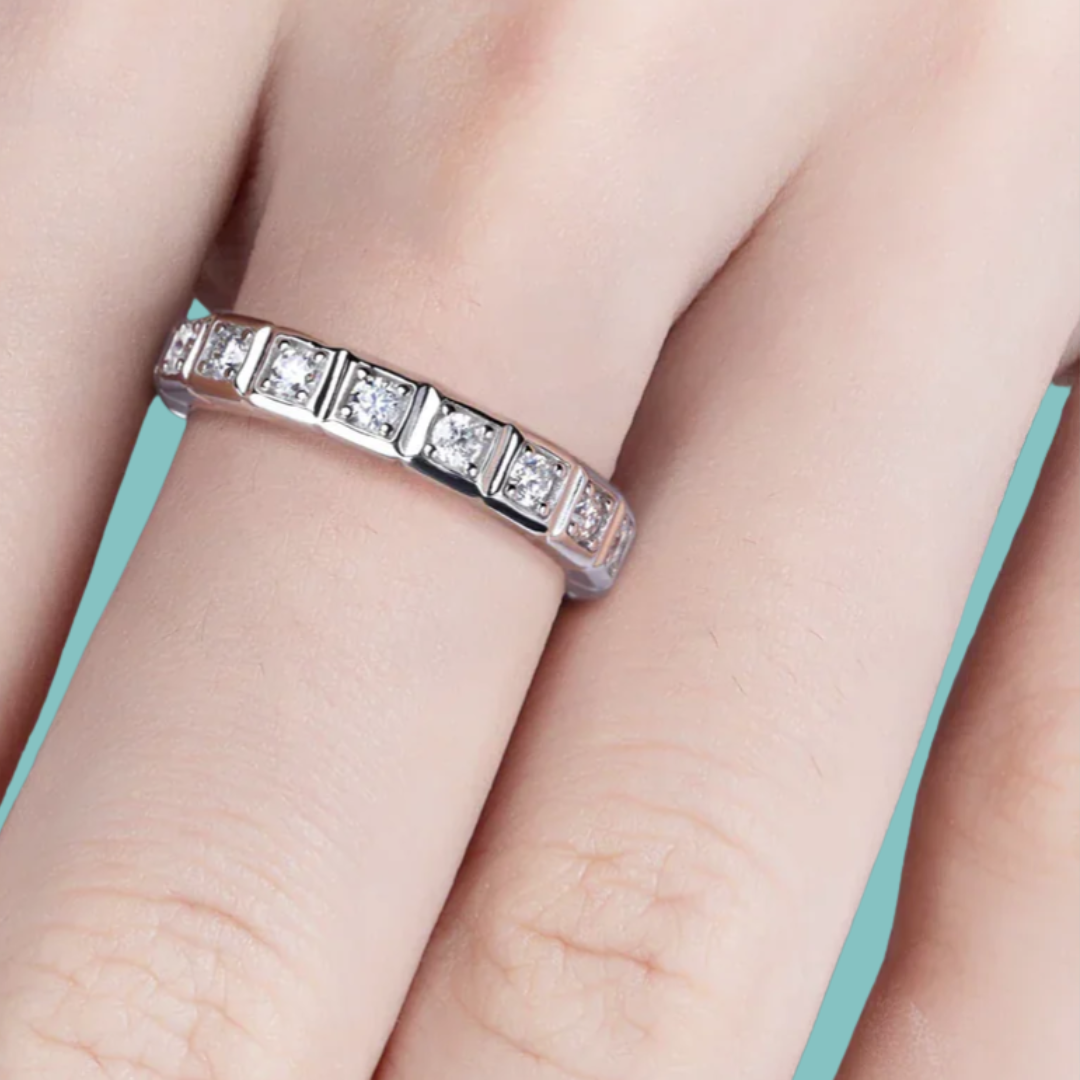 Princess Cut Eternity Wedding Band