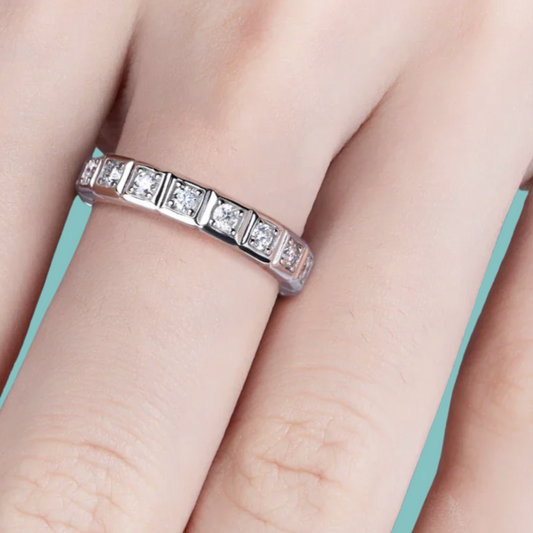 Princess Cut Eternity Wedding Band