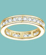 Sterling silver moissanite eternity ring with round stones