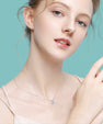 Classic round moissanite pendant necklace with 6 prongs
