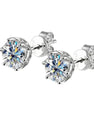 Half carat moissanite earrings in timeless stud design