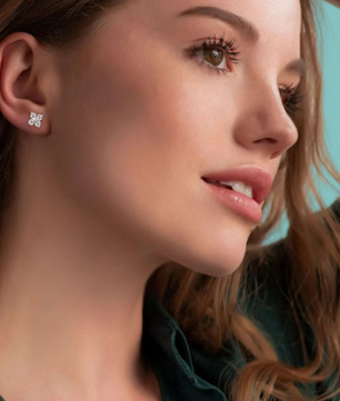 Lucky Clover Moissanite Diamond Earrings.