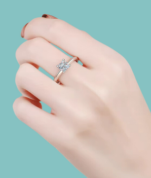Princess Cut Knife Edge Ring