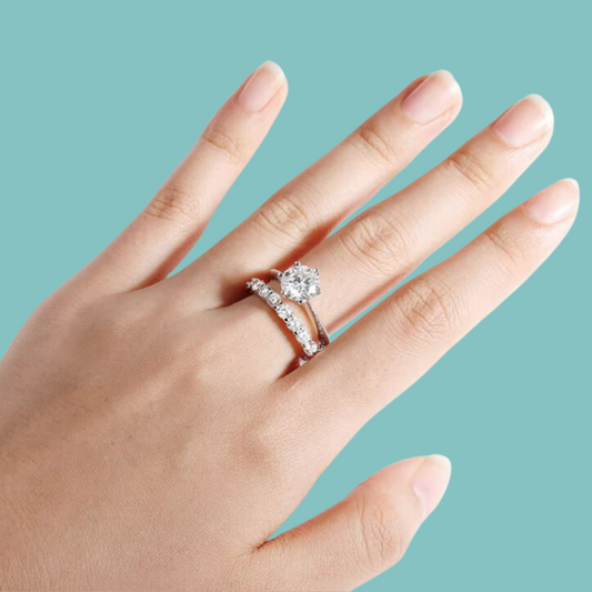 'Audrey' Eternity Band Wedding Set