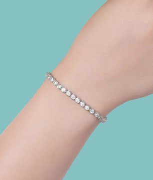 Bezel Set Moissanite Tennis Bracelet