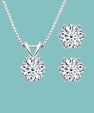 Elegant moissanite jewellery set with matching pendant and earrings