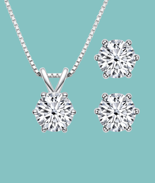 Classic 3 Carat Earring & Pendant Set