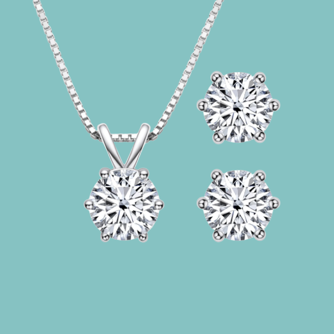Classic 3 Carat Earring & Pendant Set
