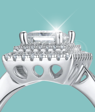 The “Elysian” Princess Double Halo Ring