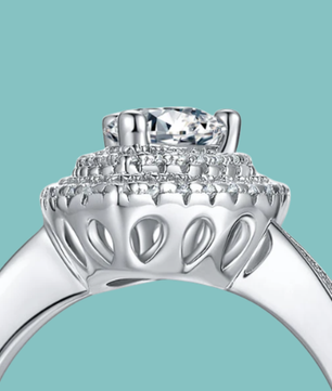 The “Aveline” Pear Halo Ring