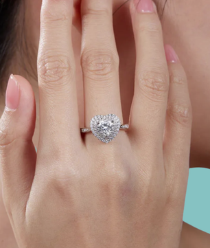 The “Amoretto” Double Halo Heart Ring