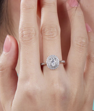 The “Margot” Oval Halo Ring