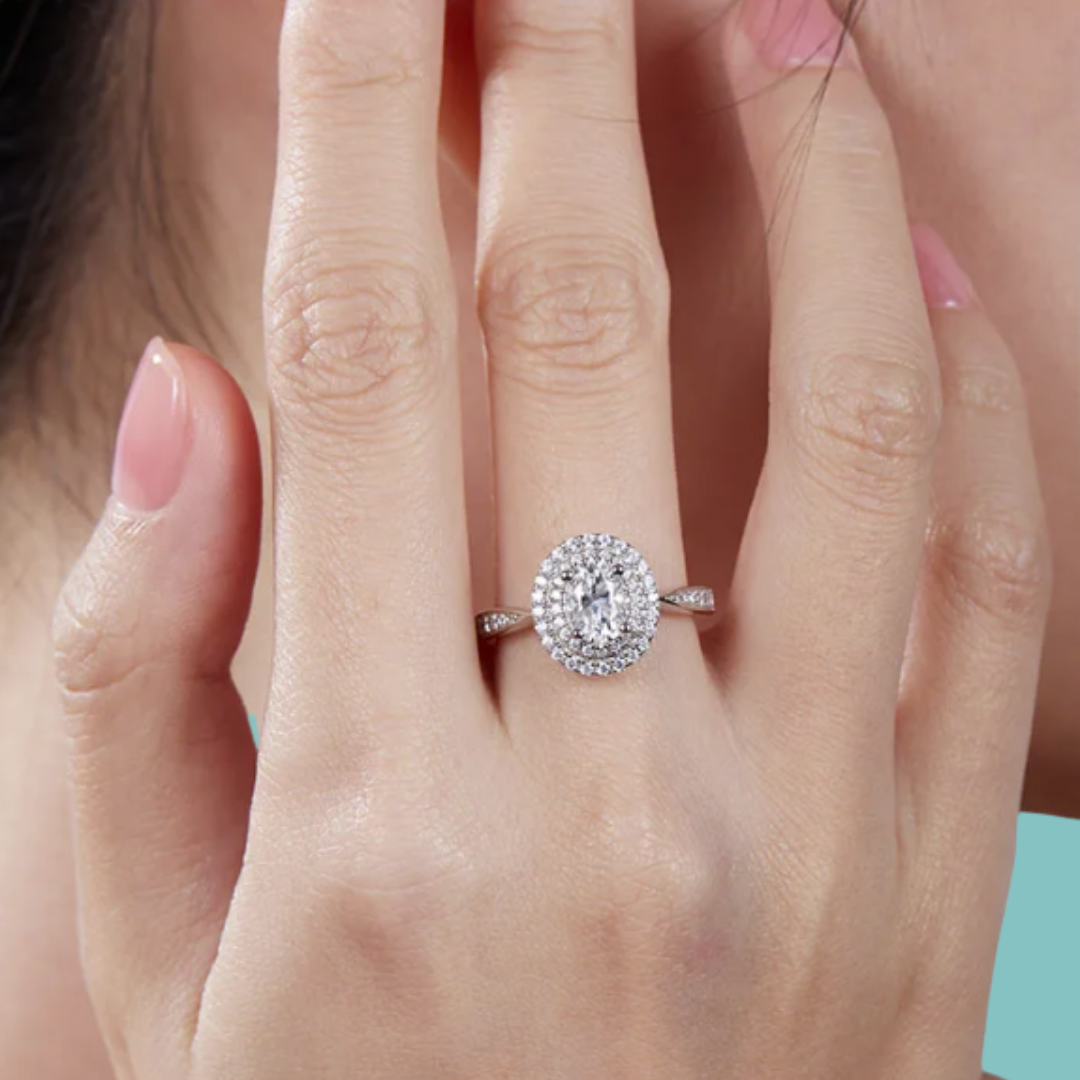The “Margot” Oval Halo Ring