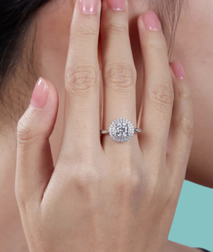 The “Monroe” Round Double Halo Ring