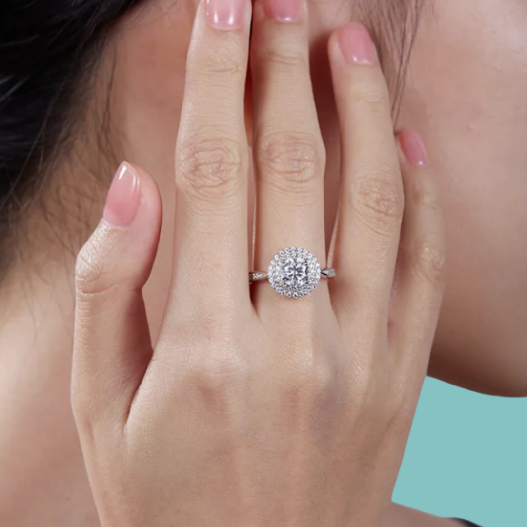 The “Monroe” Round Double Halo Ring