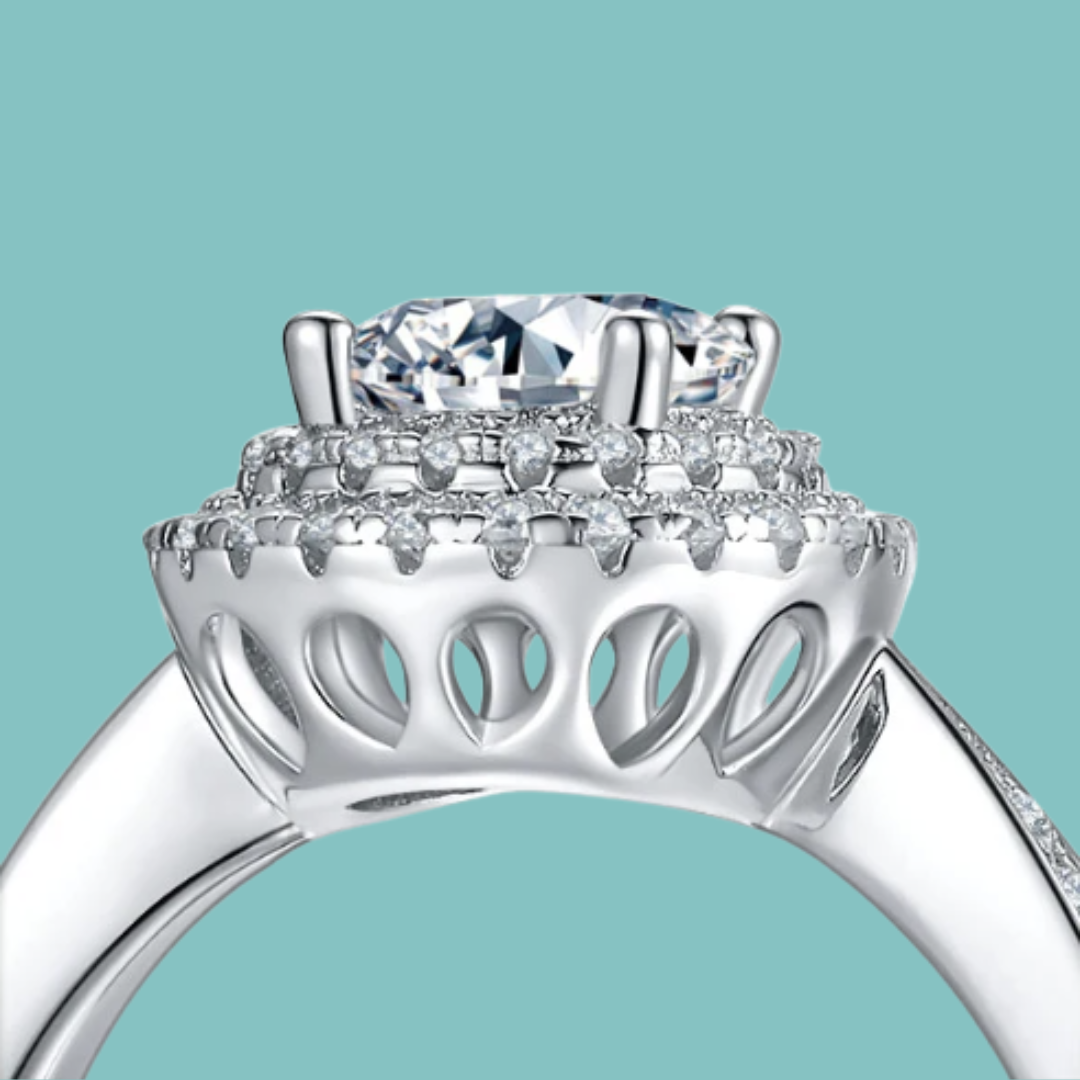 The “Monroe” Round Double Halo Ring