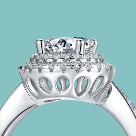 The “Monroe” Round Double Halo Ring