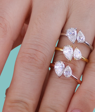 The Amara Toi et Moi Pear Ring