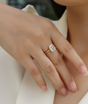 Alora Bezel Set Moissanite Ring