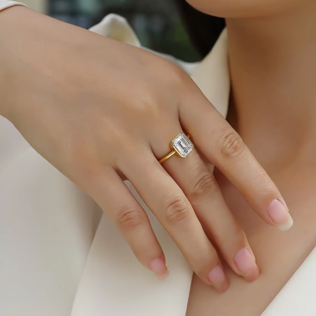 Alora Bezel Set Moissanite Ring