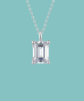 Emerald cut moissanite necklace and earrings set for women