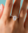 4.5 carat oval moissanite ring set with matching pavé band